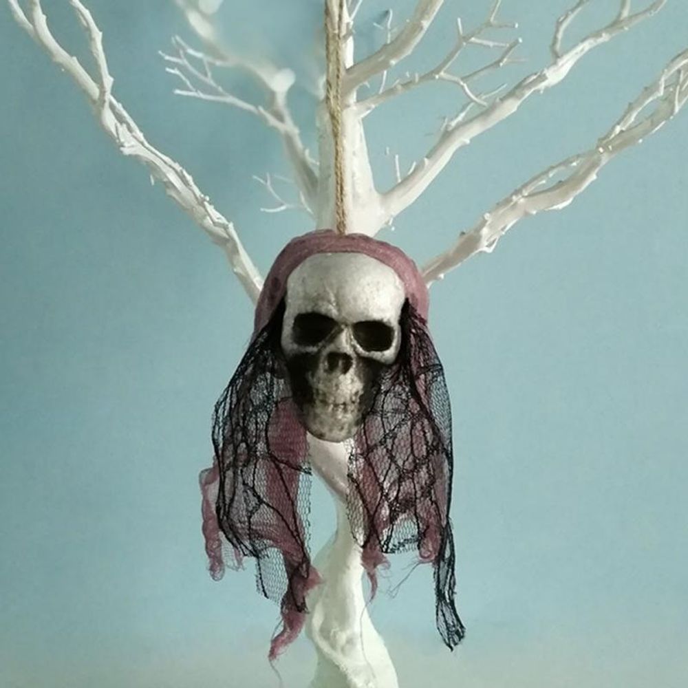 Halloween Skull Hanging Ornaments Foam Skull Bride Clothes Bone Head Scene Layout Props Home Decorations Festival Party Supplies