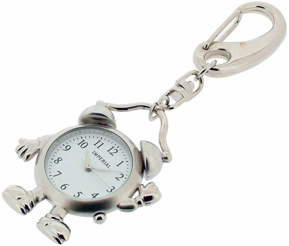 Imperial Key Chain Clock  Alarm Man Silver IMP740