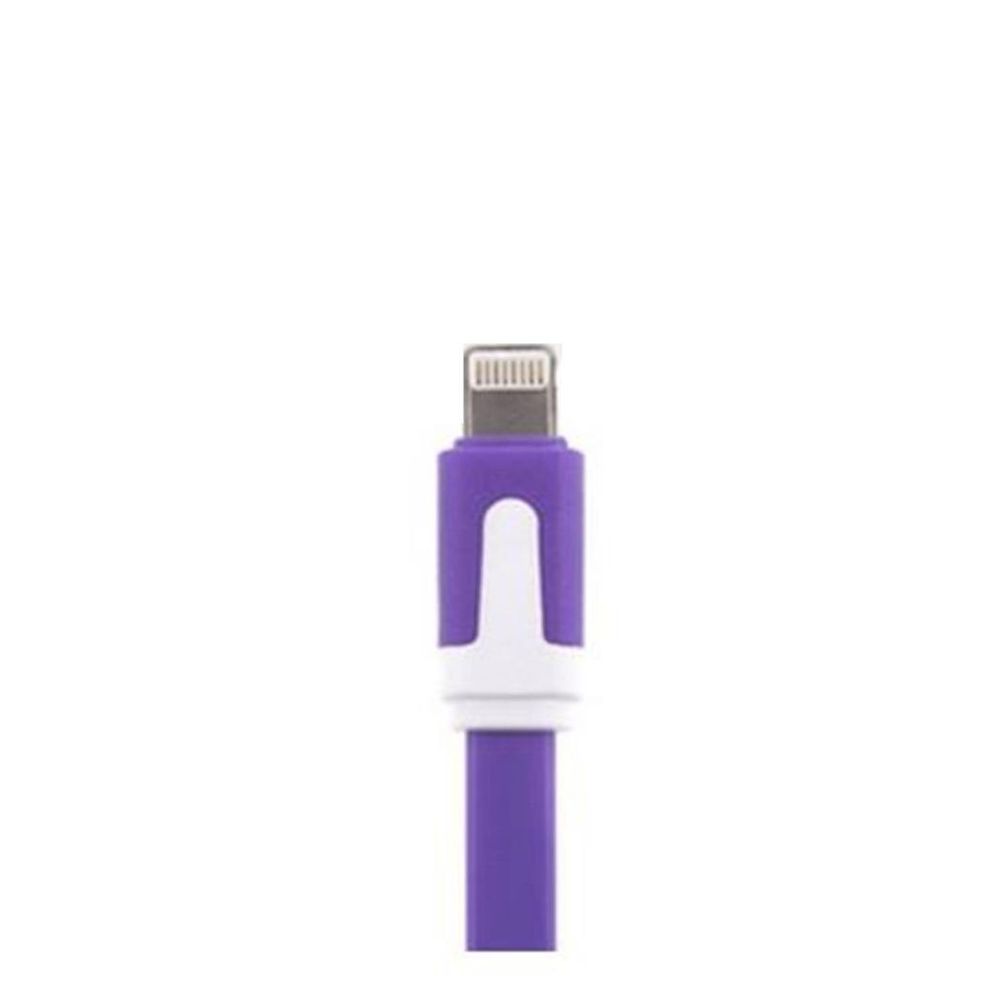 GVC 1 Metre Tangle Free Flat USB to 8 Pin Cable for Syncing & Charging, Purple