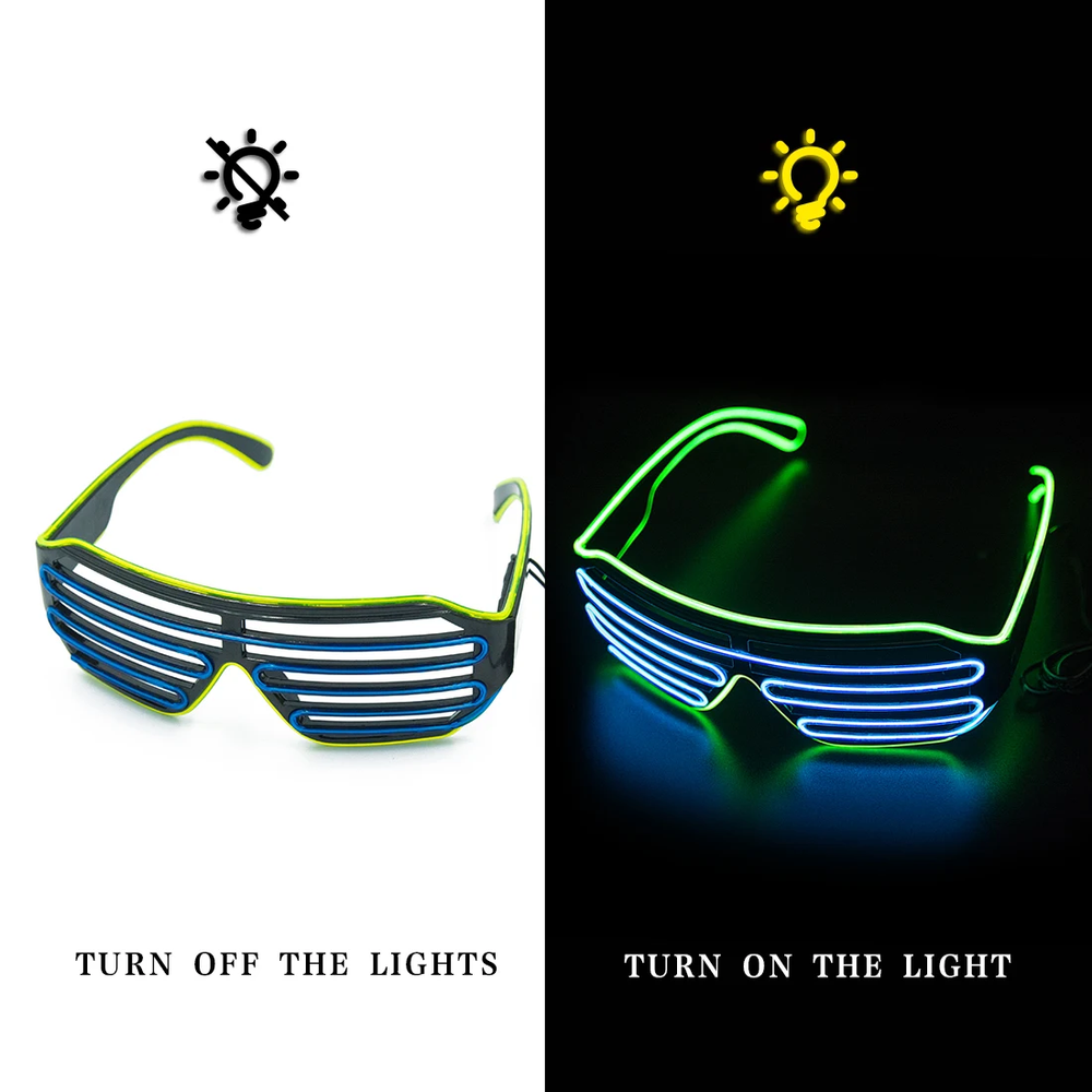 LED Luminous Glasses Halloween Glowing Neon Christmas Party Bril Flashing Light Glow Sunglasses Glass Festival Supplies Costumes