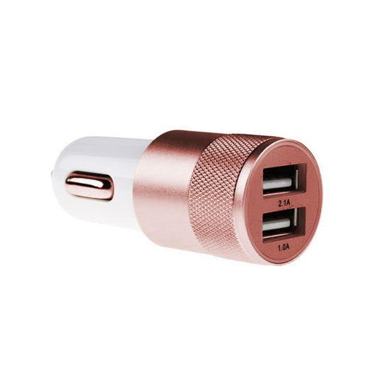 FX Powabud Car Charger USB 2.1A Twin Socket Rose Gold