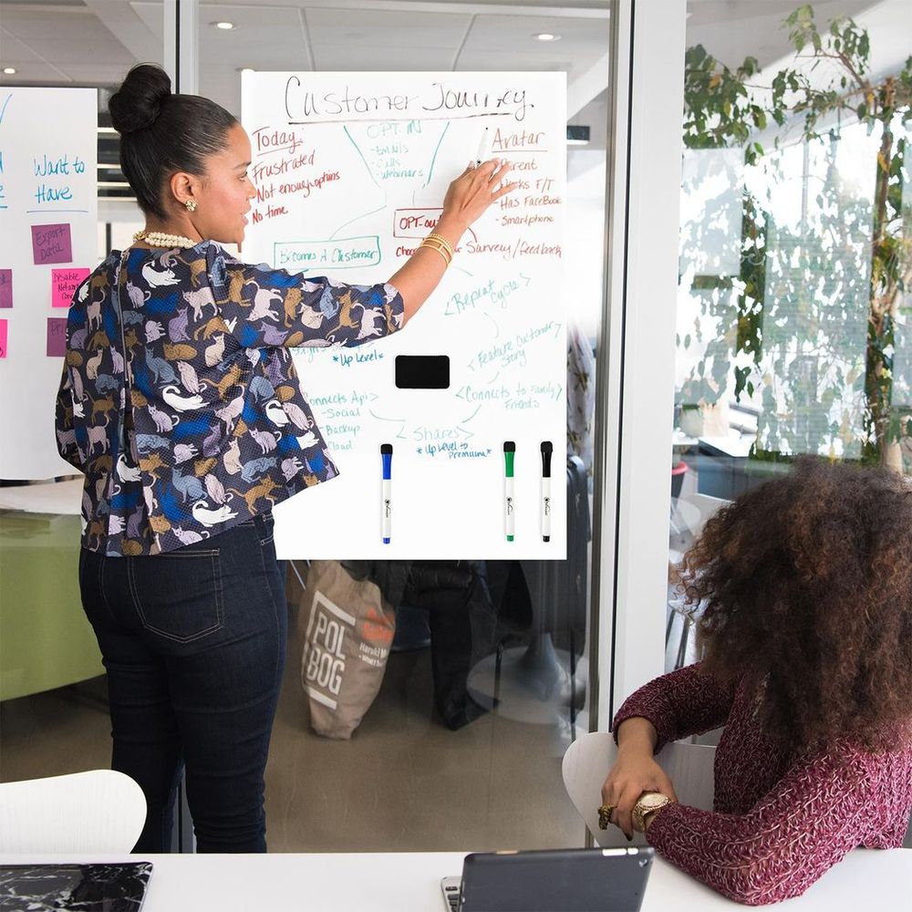 Magnetic Whiteboard  60 x 90 cm Notes, Lists, Memos, Menus Use 4 Magnetic Dry Wipe Pens & Magnetic Eraser