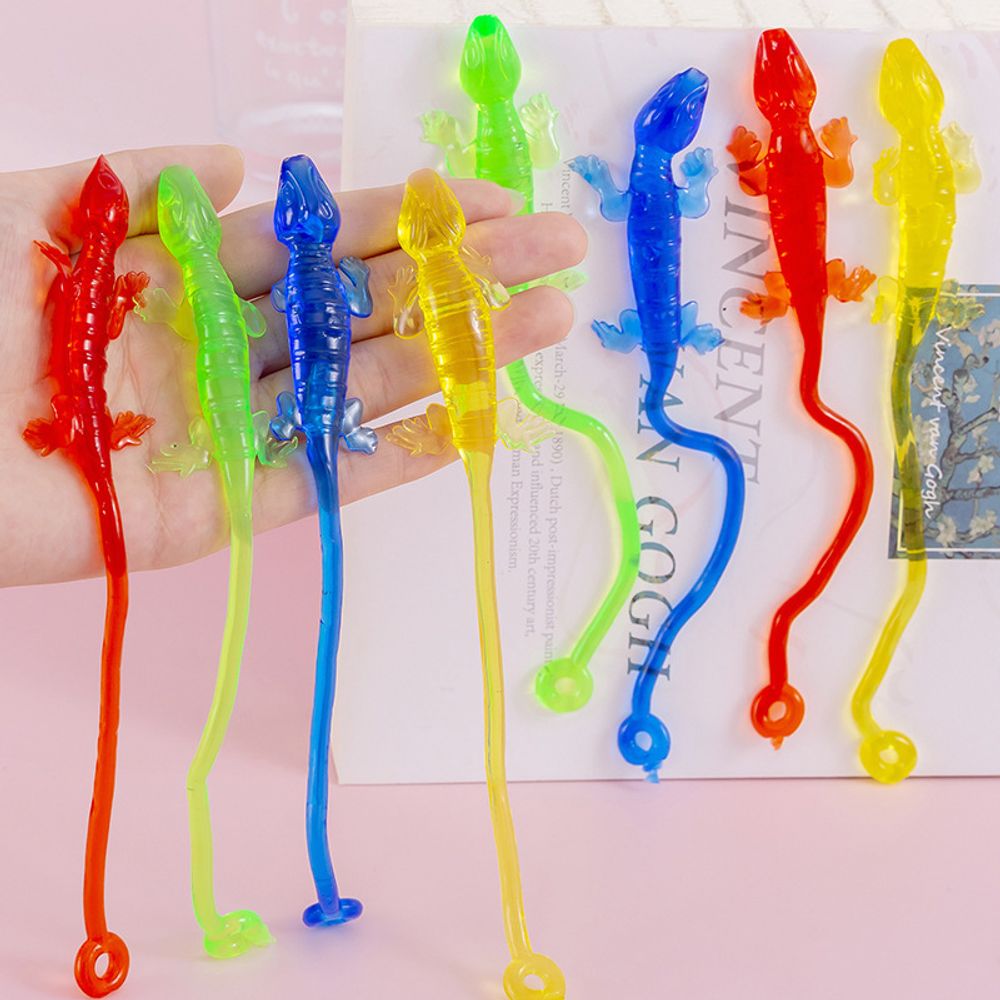 20Pcs Colorful Lizard Retractable Sticky Gadget Toys for Kids Birthday Party Favors Pinata Fillers Halloween Gift Pinata Filler