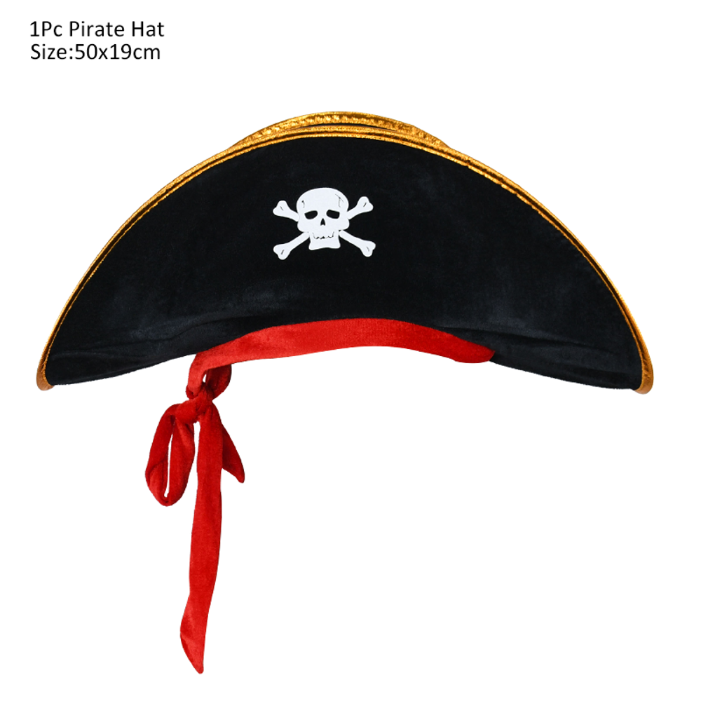 Pirate Captain Cosplay Costume Props Set Pirate Hat Hook Hand Flag Compass Telescope Eye Patch Halloween Theme Party Decorations