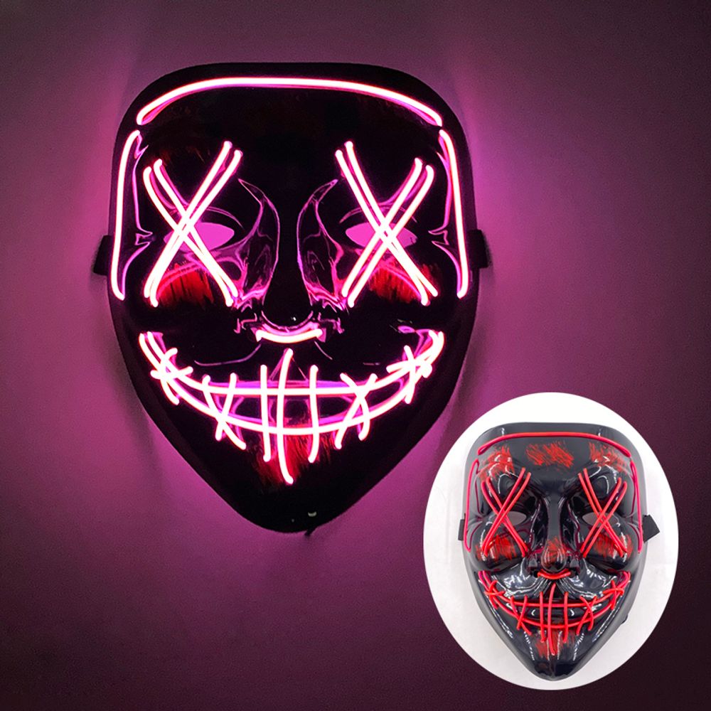 New Halloween LED Luminous Mask Face Changing Induction colorful mask LED light up control cool mask Party Atmosphere Prop