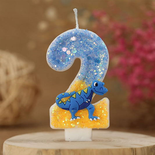 0-9Cute Dinosaur Candle Birthday Candles Number Happy Birthday Candle for Party Wedding Cake Decoration Supplies Birthday Candle