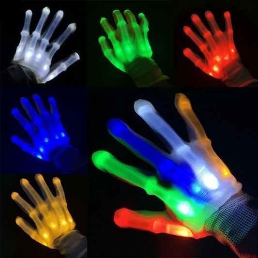 1 Pair Halloween LED Luminous Gloves Christmas Decoration Event Party Supplies High-quality Luminous Gloves