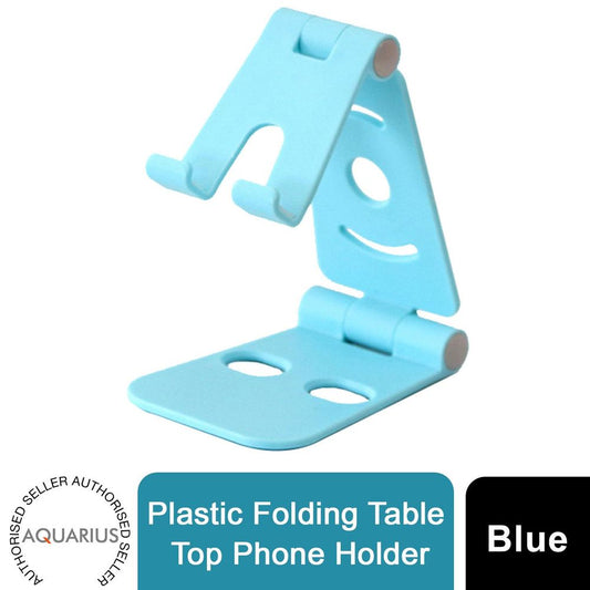 Aquarius Plastic Folding Table Top Phone Holder, Blue