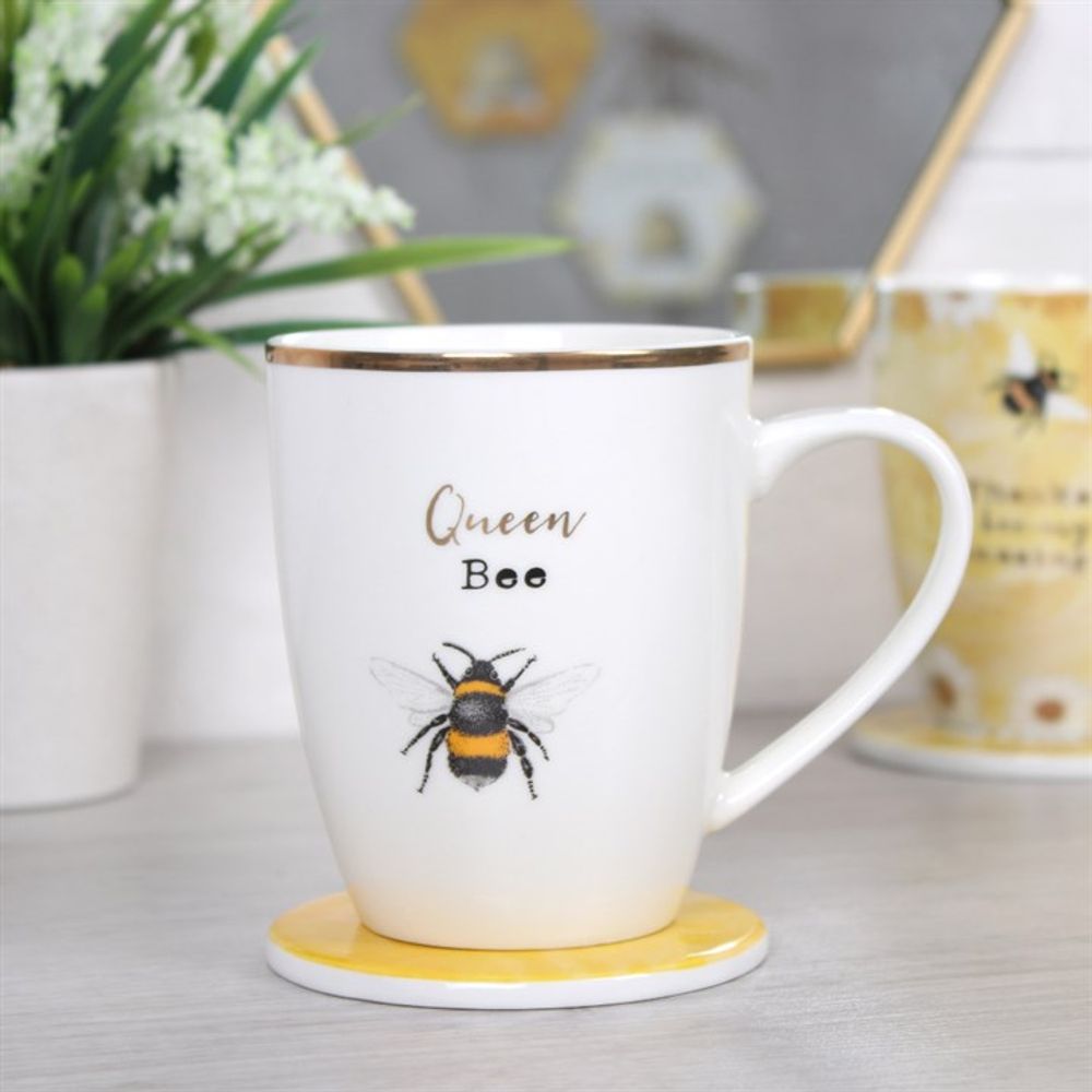 Queen Bee Ceramic Mug and Coaster Set-2