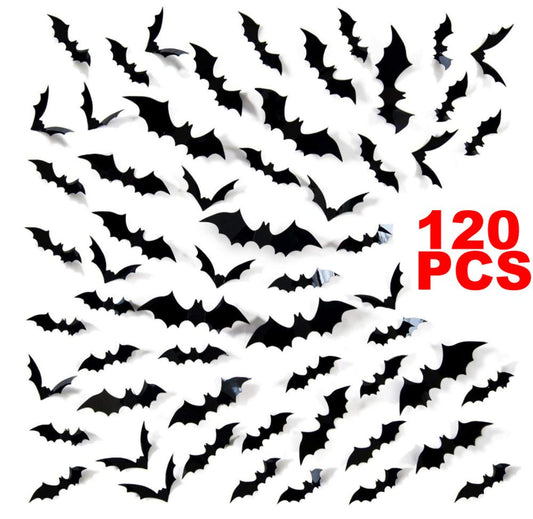 Halloween Decoration 3D Black PVC Bat Halloween Party DIY Decor Wall Sticker Bar Room Halloween Party Scary Decos Props