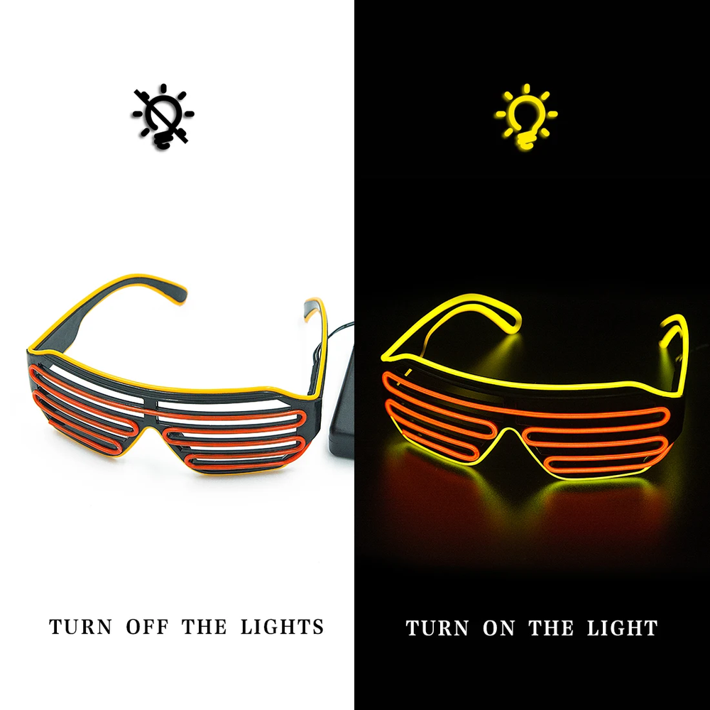 LED Luminous Glasses Halloween Glowing Neon Christmas Party Bril Flashing Light Glow Sunglasses Glass Festival Supplies Costumes