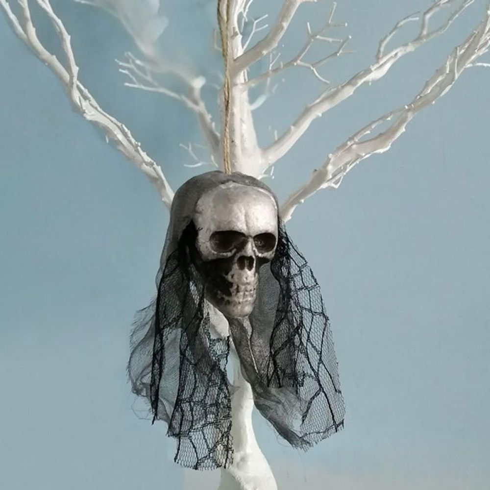 Halloween Skull Hanging Ornaments Foam Skull Bride Clothes Bone Head Scene Layout Props Home Decorations Festival Party Supplies