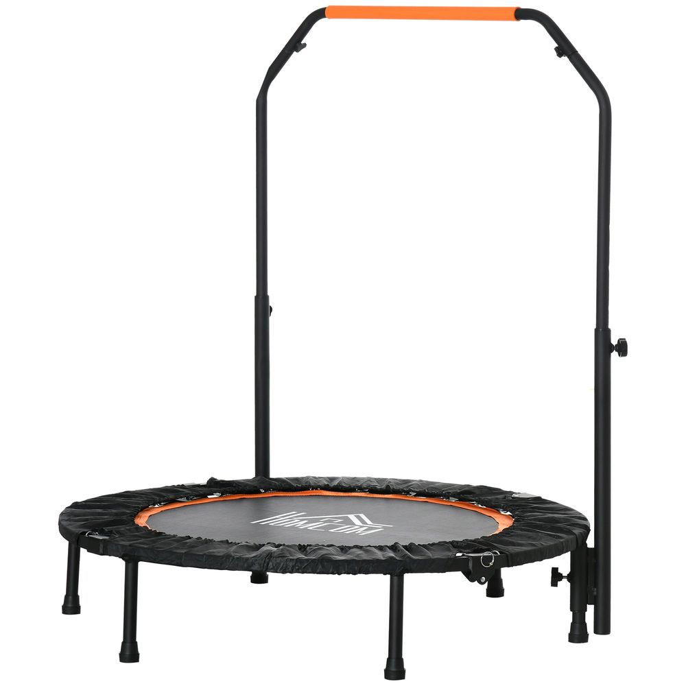 40" Foldable Mini Fitness Trampoline Rebounder Adjustable Foam Handle HOMCOM