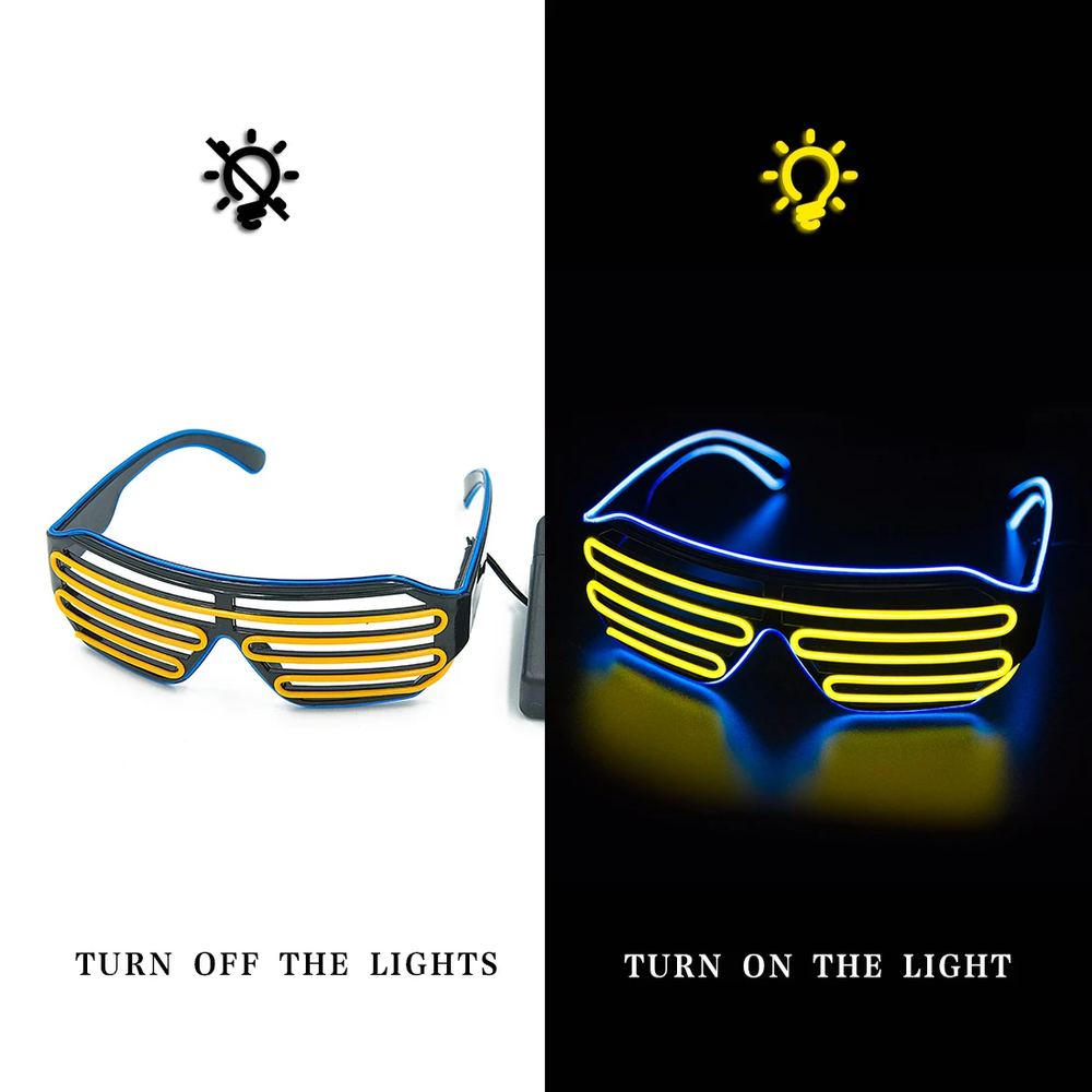 LED Luminous Glasses Halloween Glowing Neon Christmas Party Bril Flashing Light Glow Sunglasses Glass Festival Supplies Costumes