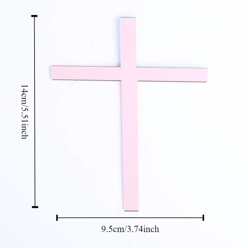 Happy Christening Cross Cake Topper Acrylic  Decorations God Bless   Party for Baking   Supplies