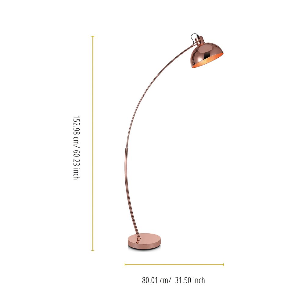 Curved Arco Floor Lamp LED Gold Shade  Modern Lighting VN-L00025-UK