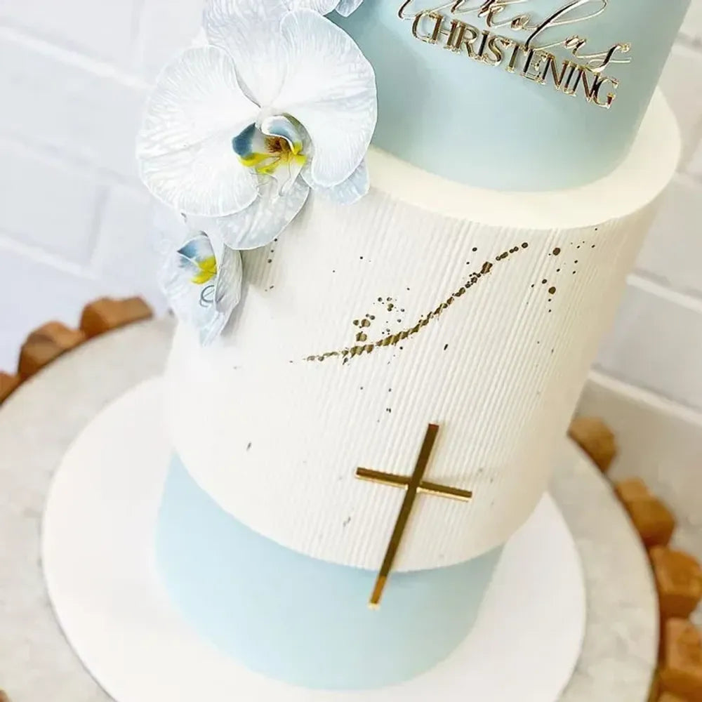 Happy Christening Cross Cake Topper Acrylic  Decorations God Bless   Party for Baking   Supplies