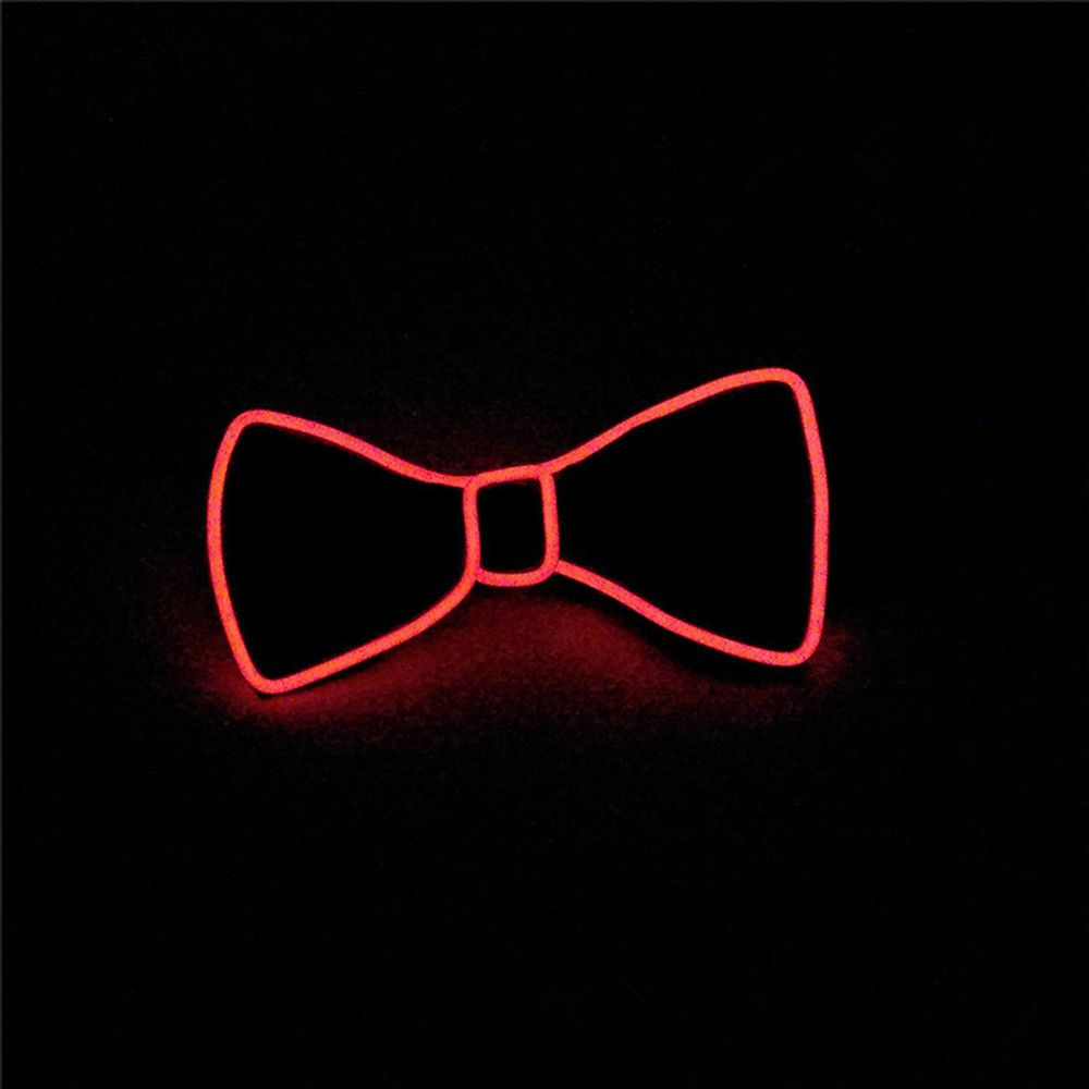 Men Glowing Bow Tie EL Wire Neon LED Luminous Party Haloween Christmas Luminous Light Up Decoration Bar Club Stage Prop Clothing