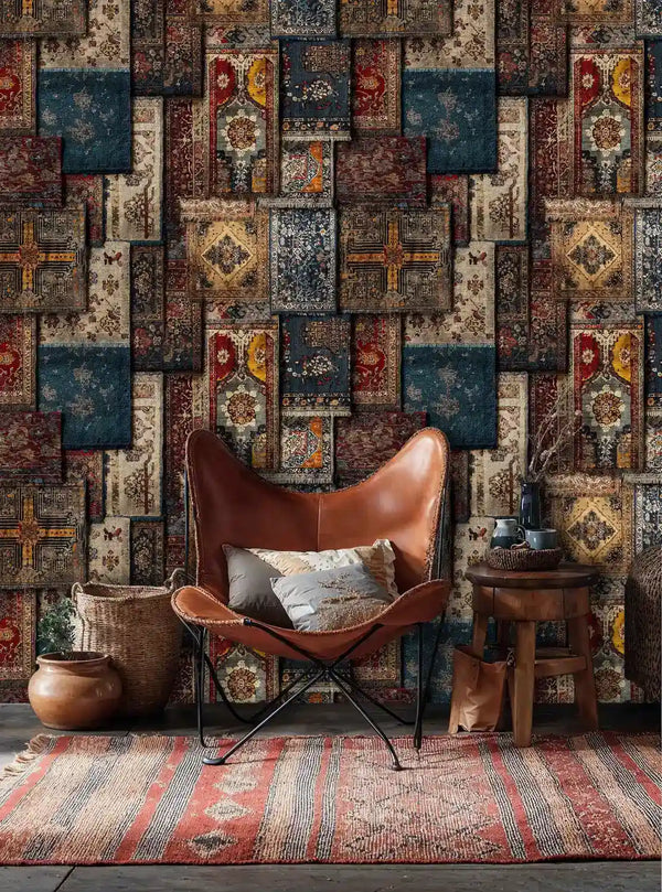 Antique Rug Patchwork Wallpaper-0