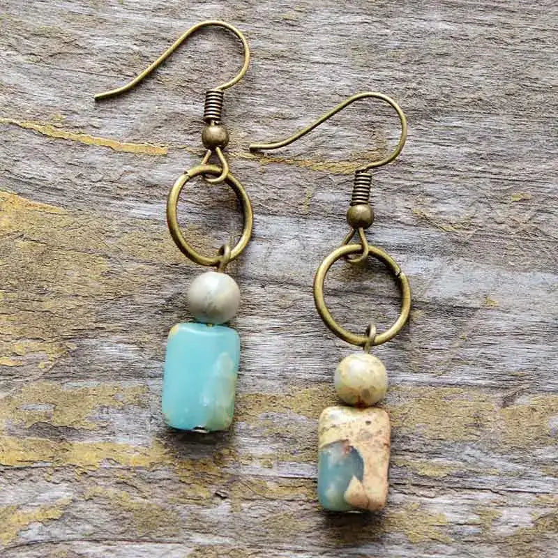 Vintage Natural Jasper Earring-2