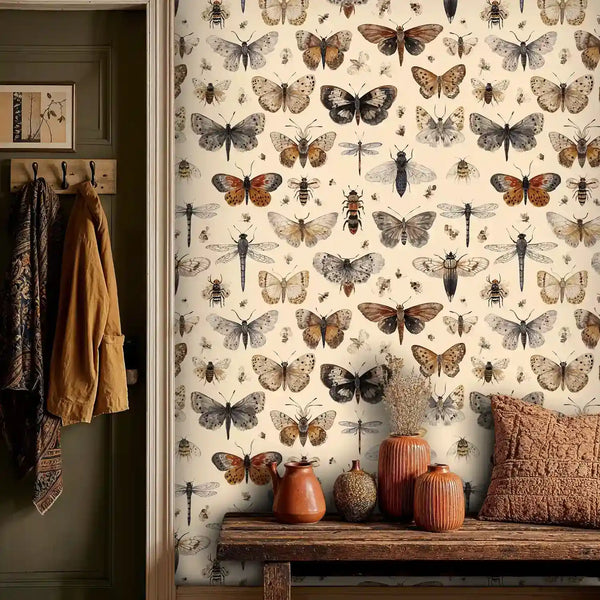 Vintage Butterfly Naturalist Wallpaper-0