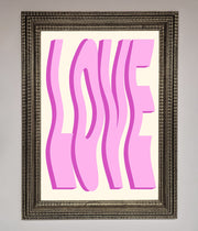 Wavy Love Pink Framed Poster-16