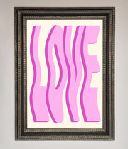 Wavy Love Pink Framed Poster-17