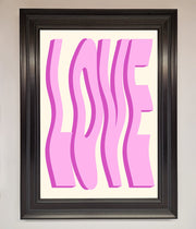 Wavy Love Pink Framed Poster-6