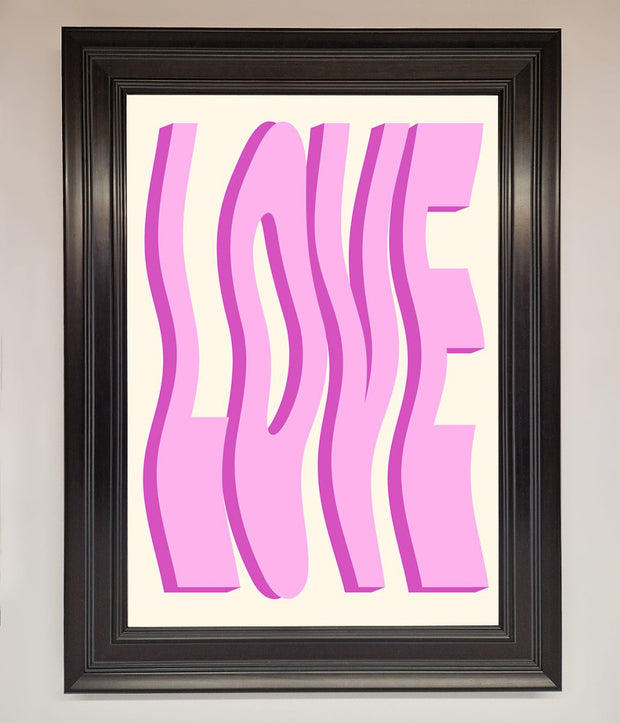 Wavy Love Pink Framed Poster-6
