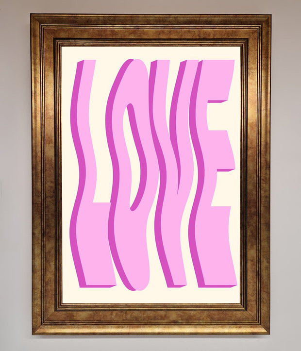 Wavy Love Pink Framed Poster-7