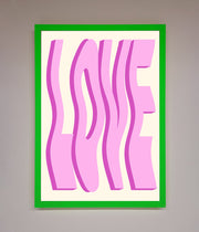 Wavy Love Pink Framed Poster-12