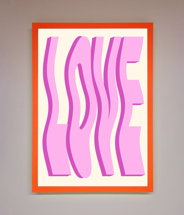 Wavy Love Pink Framed Poster-11
