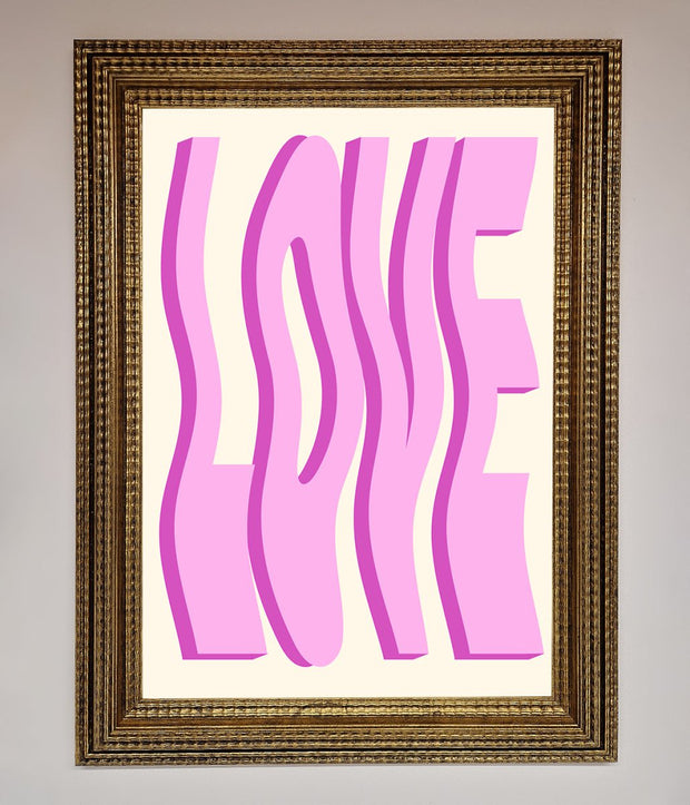 Wavy Love Pink Framed Poster-15