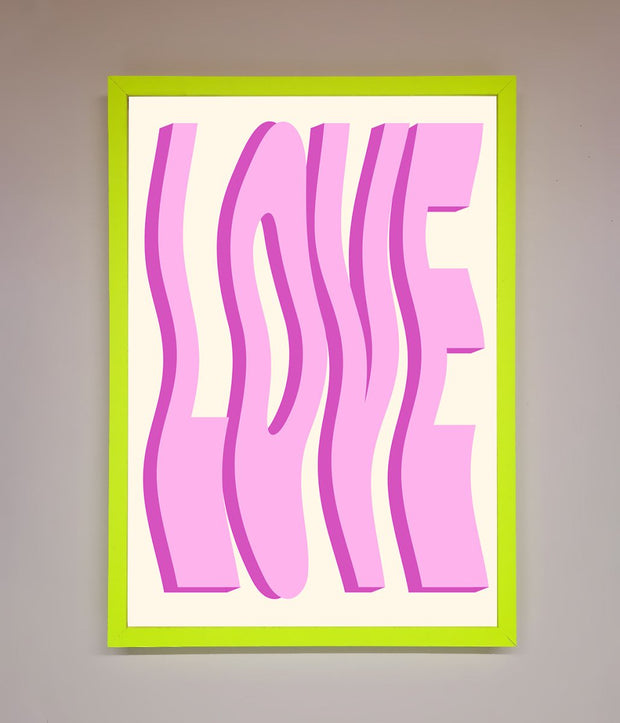 Wavy Love Pink Framed Poster-13