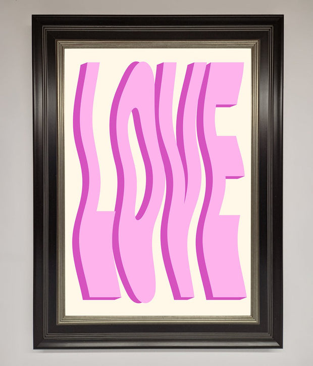 Wavy Love Pink Framed Poster-8