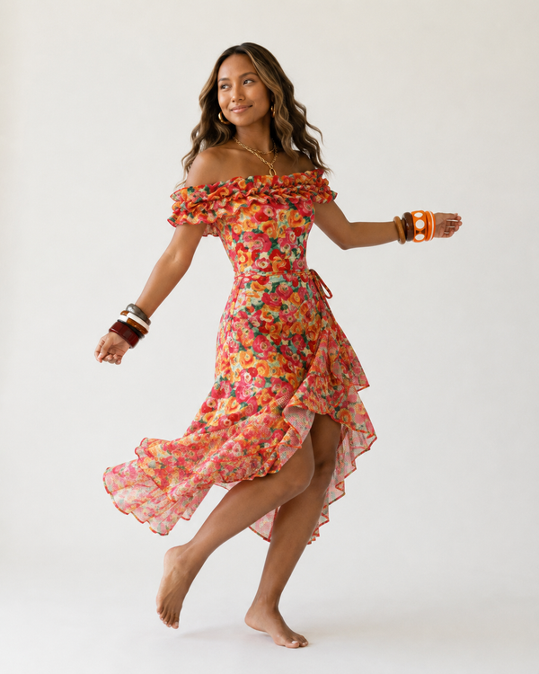 Spirited Ruffle Floral One-Piece Swimsuit-0