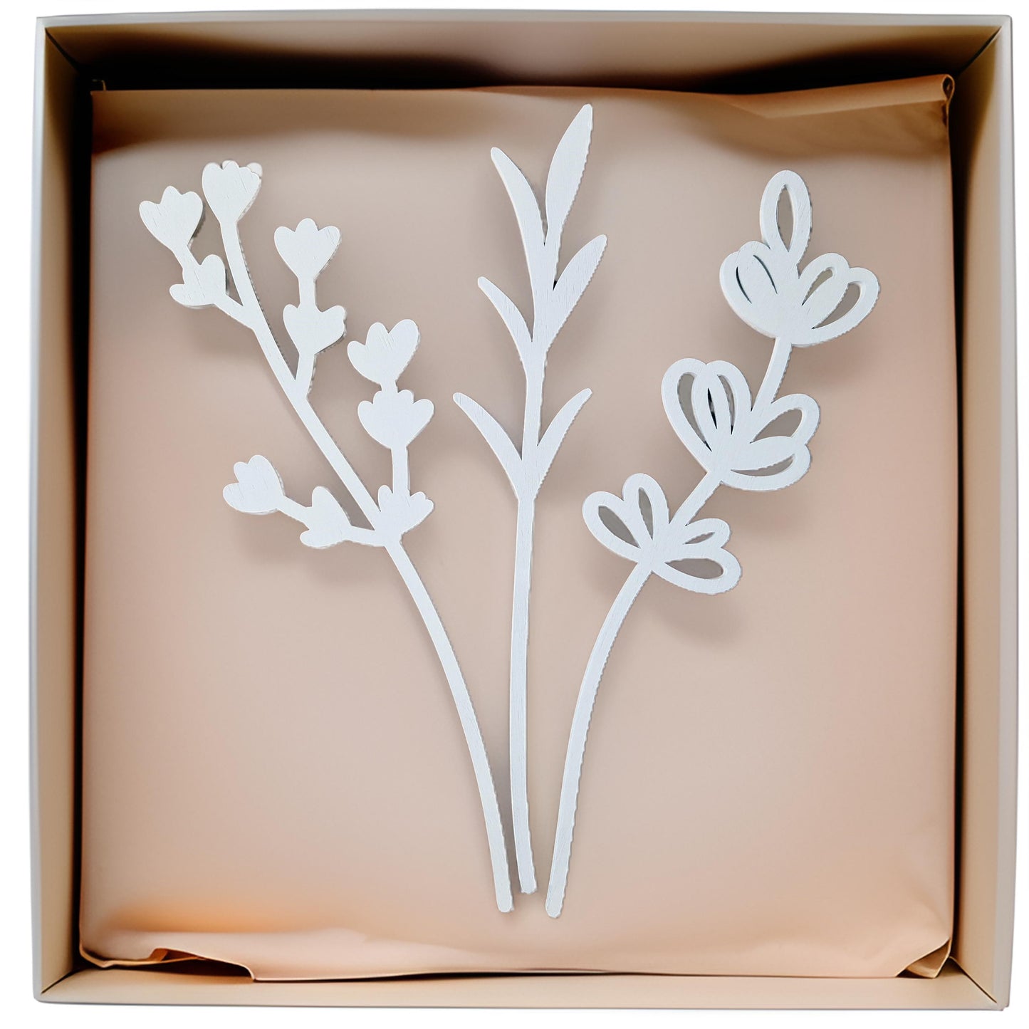 White Wooden Flower Bouquet Gift-1