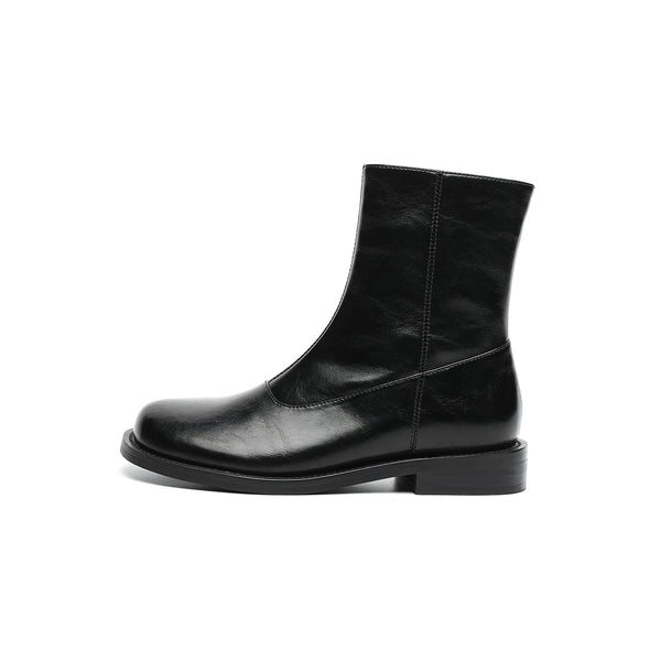 Women's Fleece-Lined Leather Mid-Calf Boots-0