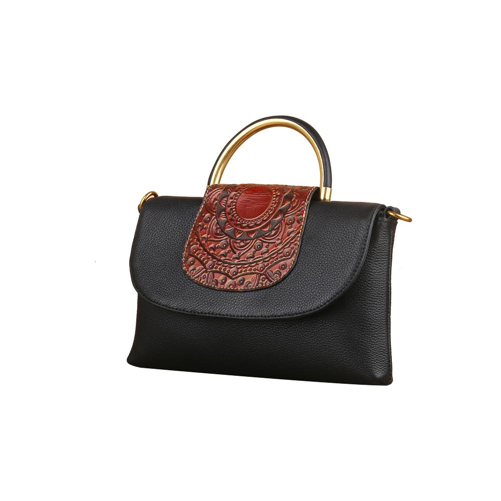 Womens Mini Vintage Textured Metal Top Handle Bag-4