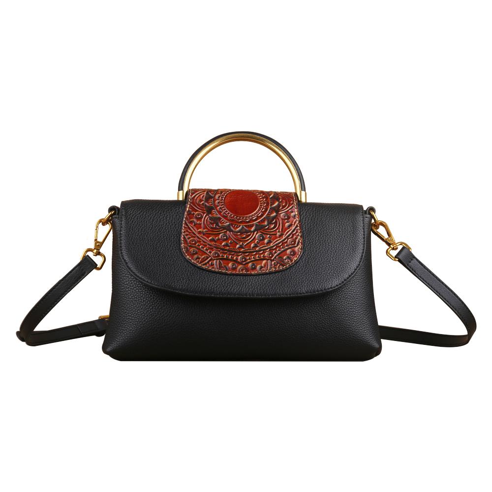 Womens Mini Vintage Textured Metal Top Handle Bag-0