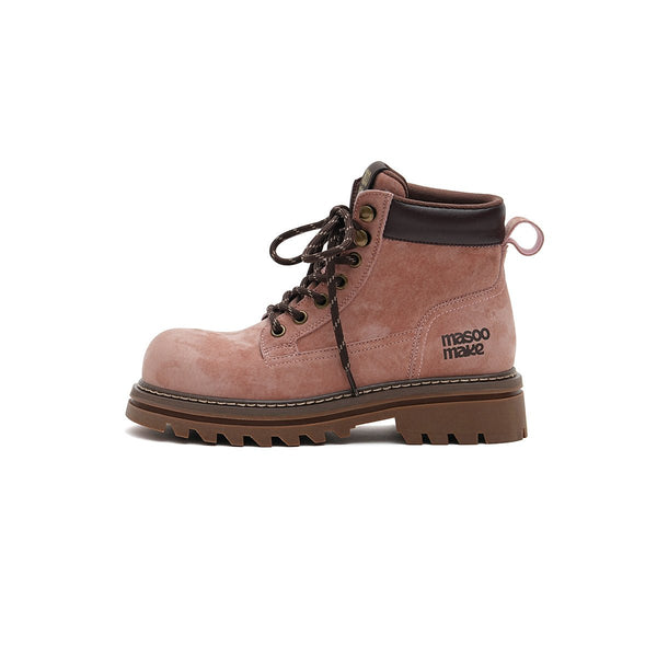 Women's Suede Chunky Lug Sole Boots – Workwear Ankle Boots-0