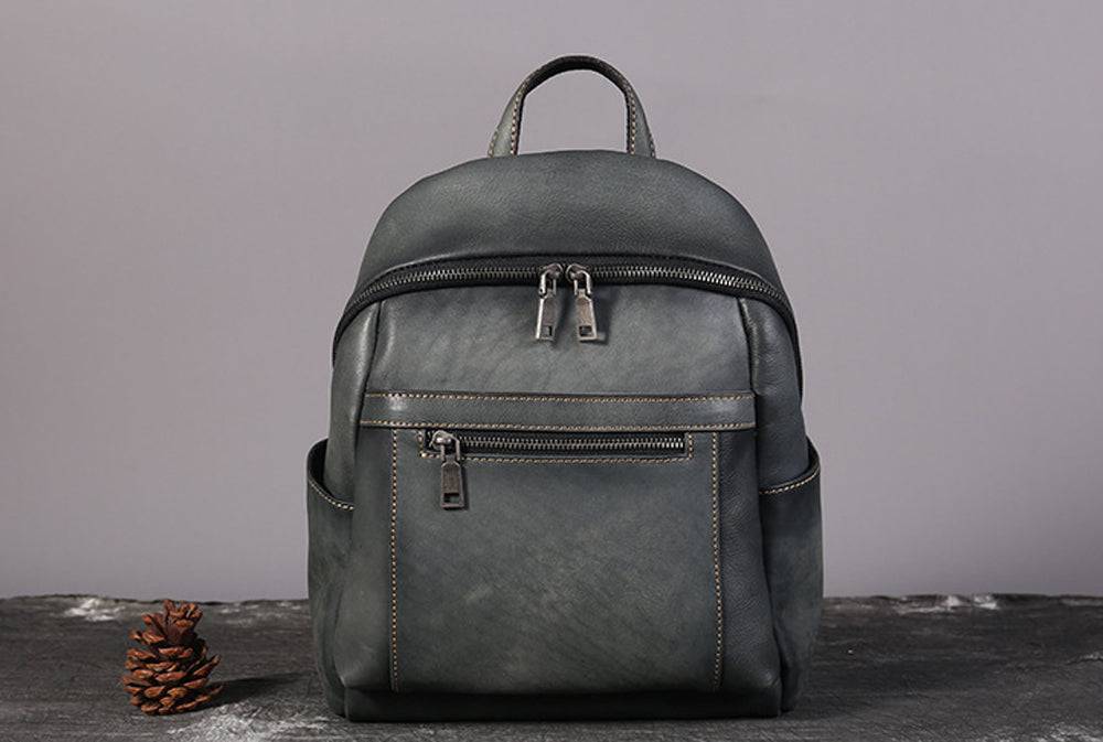 Womens Vintage Leather Backpack-5