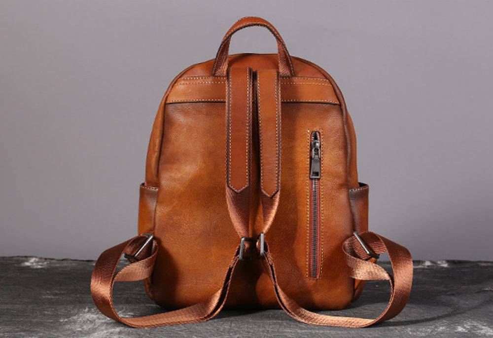 Womens Vintage Leather Backpack-2