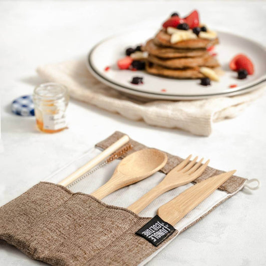 Bamboo Cutlery Set (Brown bag)-0