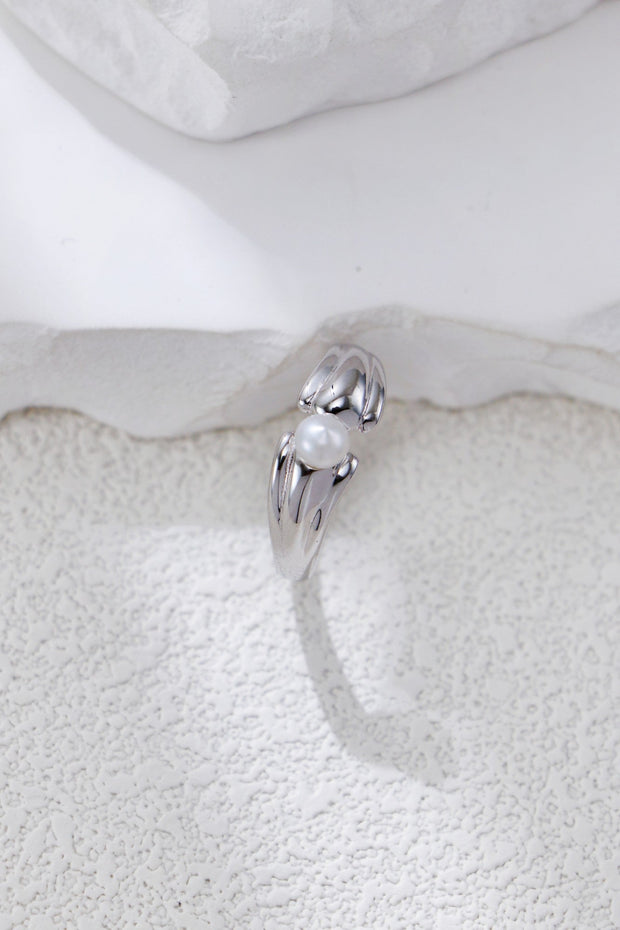 Minimalist Pearl Open Ring-4