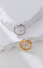 Minimalist Pearl Open Ring-0