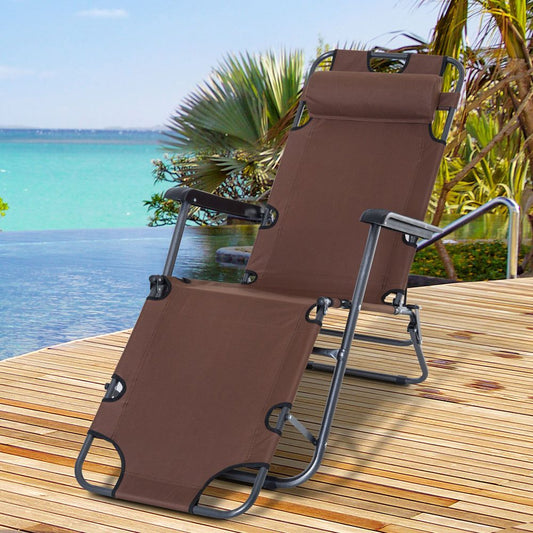 Outdoor Folding Sun Lounger Adjustable Back