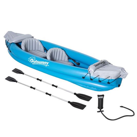 -Person Inflatable Boat Air Pump, Aluminium Oars Outsunny