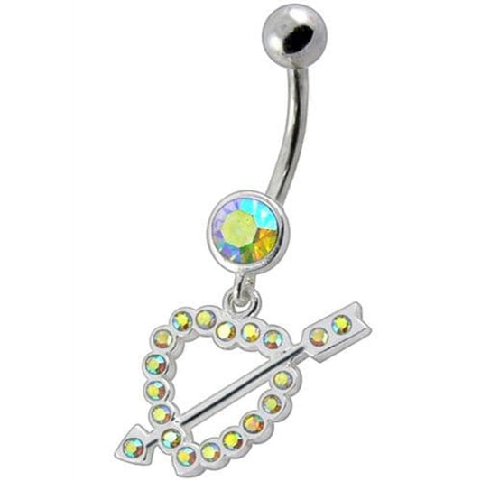 Heart Dangling Navel Ring