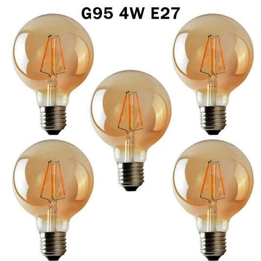 5Pack E27 LED Edison Dimmable Vintage Amber Glass Warm white 2700K Light Bulbs